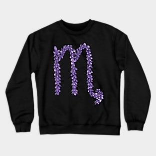 Hand Drawn Lavender Scorpio Zodiac Sign in Watercolor and Ink Crewneck Sweatshirt